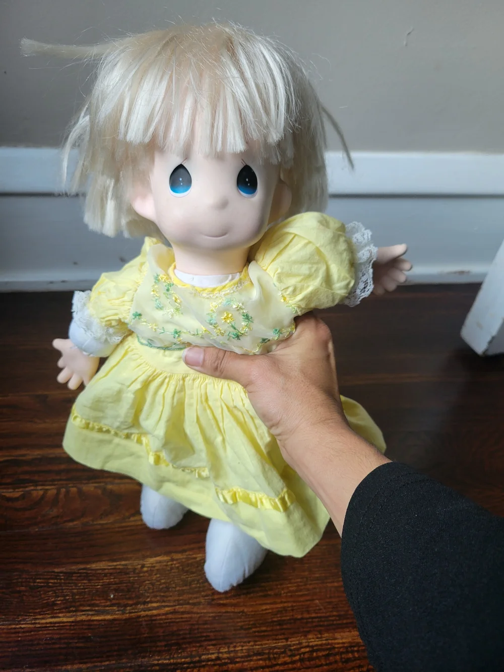 Precious Moments Collectible Vintage Doll. 1991 Soft Body Yellow Dress